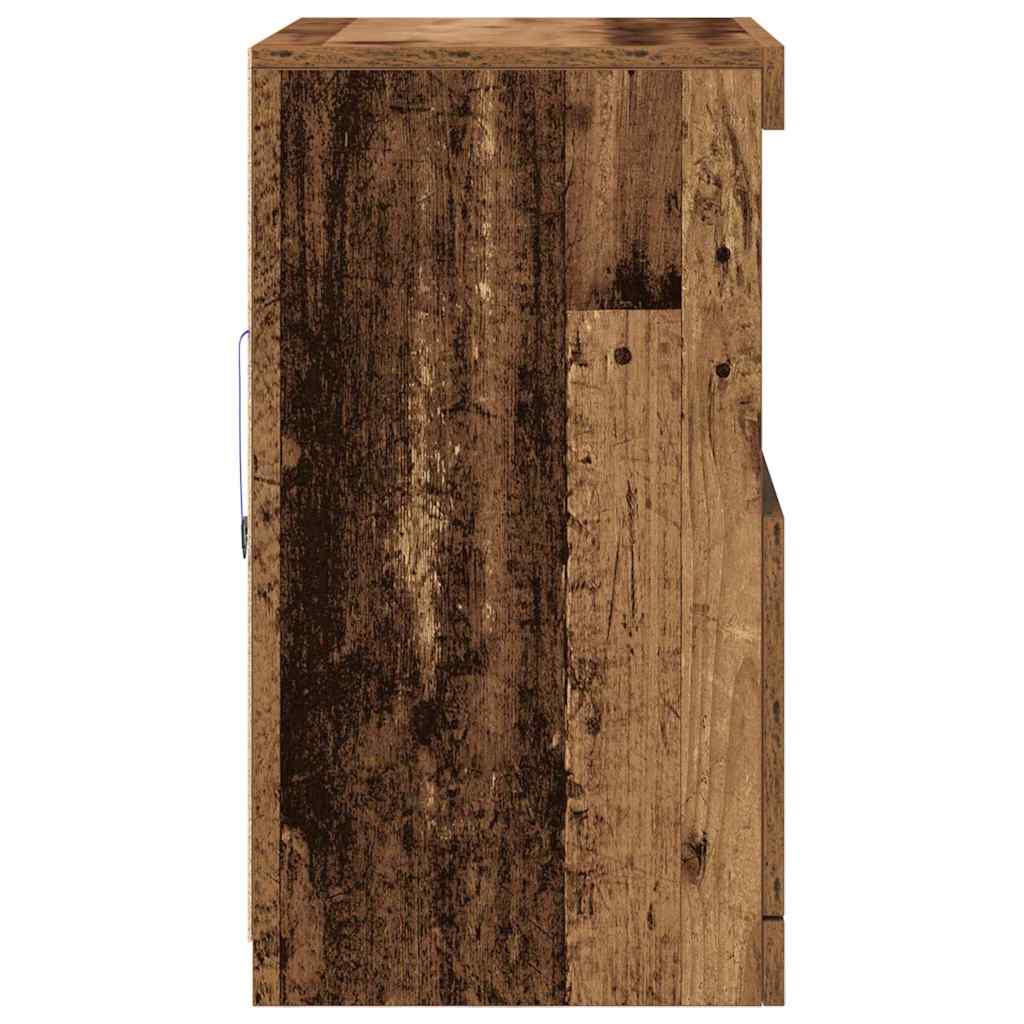 Old Wood LED világítással ellátott Könyvespolc 60x37x67 cm 