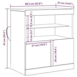 LED komoda Hnědá 60,5 x 37 x 67 cm kompozitní dřevo - obrázek 14