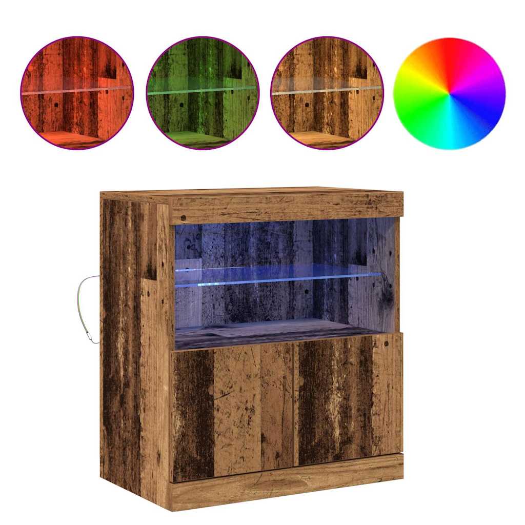 Old Wood LED világítással ellátott Könyvespolc 60x37x67 cm 