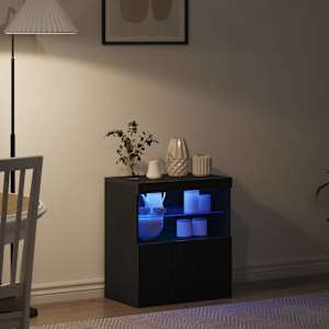 LED komoda Černá 60,5 x 37 x 67 cm kompozitní dřevo - obrázek 5