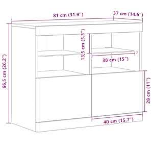 LED komoda Hnědá 81 x 37 x 66,5 cm kompozitní dřevo - obrázek 13
