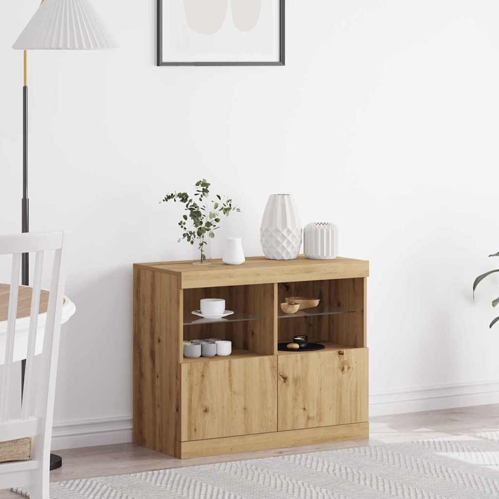 Külmkapp LED-valgustusega Käsitöö tamm 81x37x67 cm