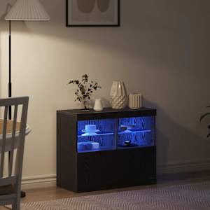 LED komoda Černá 81 x 37 x 66,5 cm kompozitní dřevo - obrázek 4