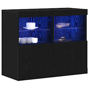 LED komoda Černá 81 x 37 x 66,5 cm kompozitní dřevo - obrázek 3