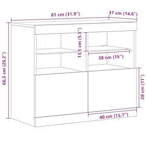 LED komoda Černá 81 x 37 x 66,5 cm kompozitní dřevo - obrázek 13