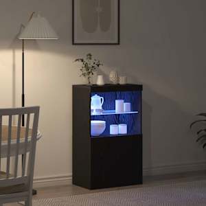 LED komoda Černá 60 x 37 x 100 cm kompozitní dřevo - obrázek 5