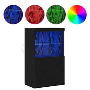 LED komoda Černá 60 x 37 x 100 cm kompozitní dřevo - obrázek 4