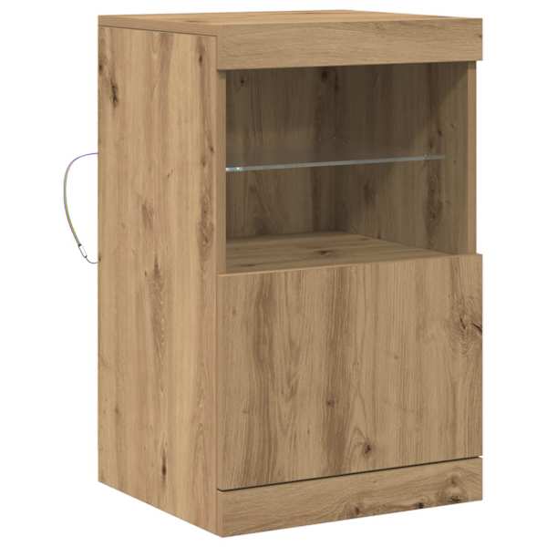 vidaXL LED Kummuti K&auml;sit&ouml;&ouml;puu 41 x 37 x 67 cm Tehispuit