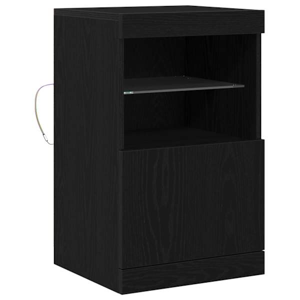vidaXL LED Kummuti Must tamm 41 x 37 x 67 cm Tehispuit