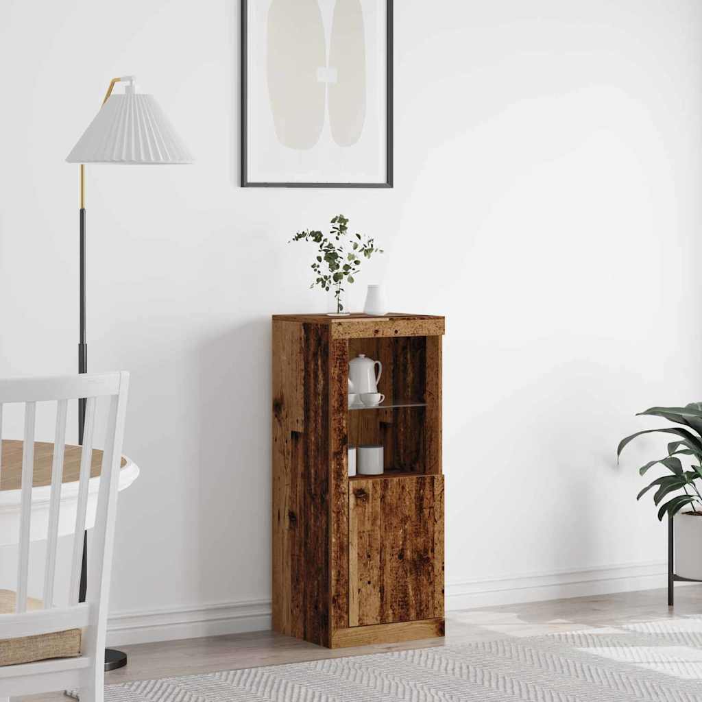 Sideboard mit LED-Leuchten Altholz 41x37x100 cm