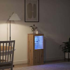 LED komoda Artisanový dub 41 x 37 x 100 cm kompozitní dřevo - obrázek 4