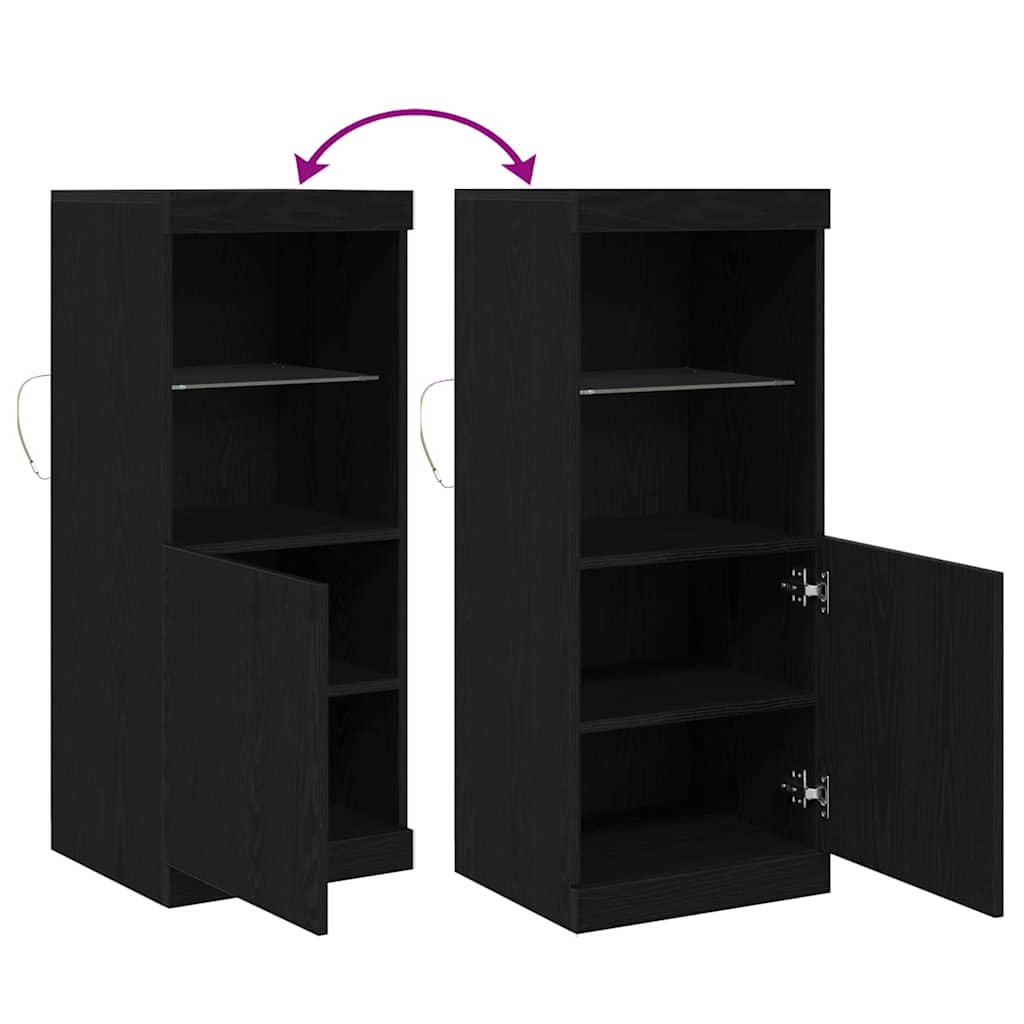 LED bočni predalnik z LED lučmi Črna Orehovina 41 x 37 x 100 cm - slika 13