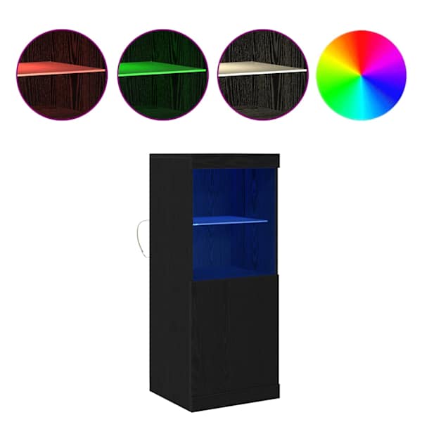vidaXL LED Kummuti Must tamm 41 x 37 x 100 cm Tehispuit