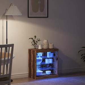 LED komoda Staré dřevo 60,5 x 37 x 67 cm kompozitní dřevo - obrázek 5