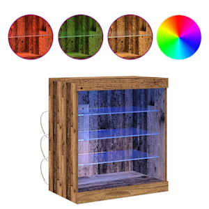 LED komoda Staré dřevo 60,5 x 37 x 67 cm kompozitní dřevo - obrázek 4
