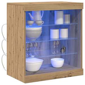 LED komoda Artisanový dub 60,5 x 37 x 67 cm kompozitní dřevo - obrázek 3