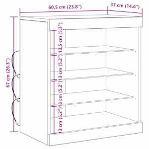 LED komoda Artisanový dub 60,5 x 37 x 67 cm kompozitní dřevo - obrázek 13