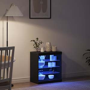 LED komoda Černý dub 60,5 x 37 x 67 cm kompozitní dřevo - obrázek 5