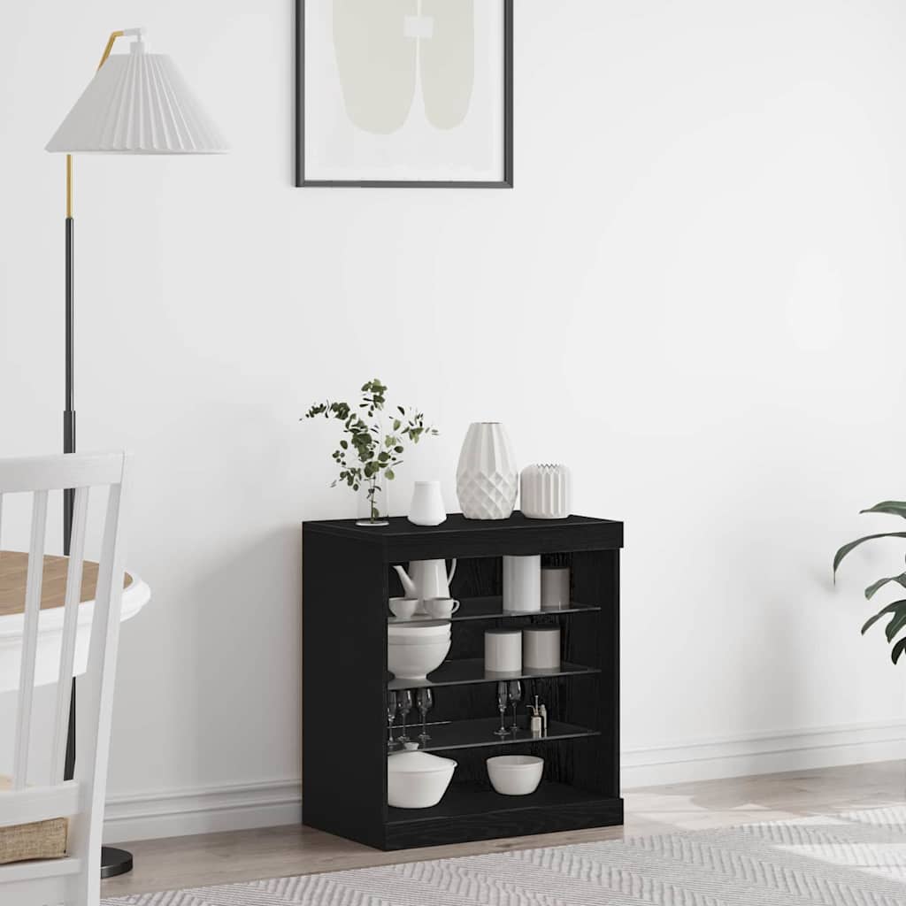Komoda s LED svetlami Čierny dub 60,5x37x67 cm 863044