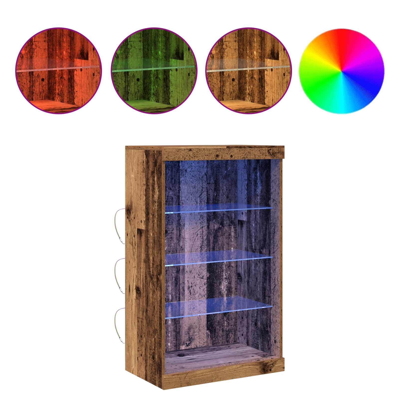 LED bočni predalnik Star les 60,5 x 37 x 100 cm Konstruiran les - slika 4