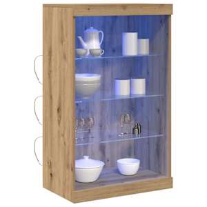 LED komoda Artisanový dub 60,5 x 37 x 100 cm kompozitní dřevo - obrázek 3