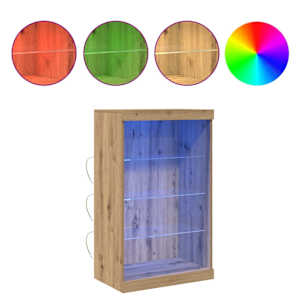 LED komoda Artisanový dub 60,5 x 37 x 100 cm kompozitní dřevo - obrázek 4