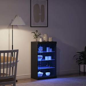 LED komoda Černý dub 60,5 x 37 x 100 cm kompozitní dřevo - obrázek 4