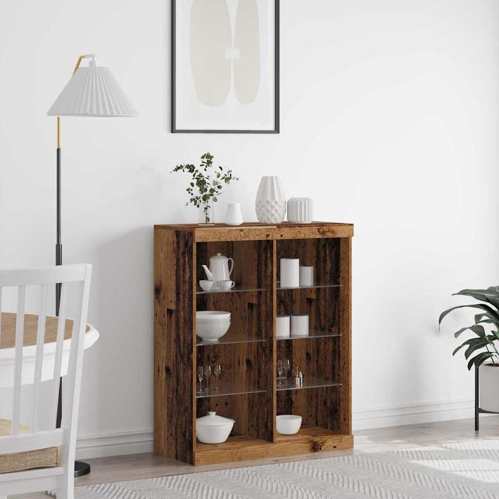 Kõrge kasuliku auhinnaga LED valgustitega külmkapp vanast puidust 41x37x100 cm