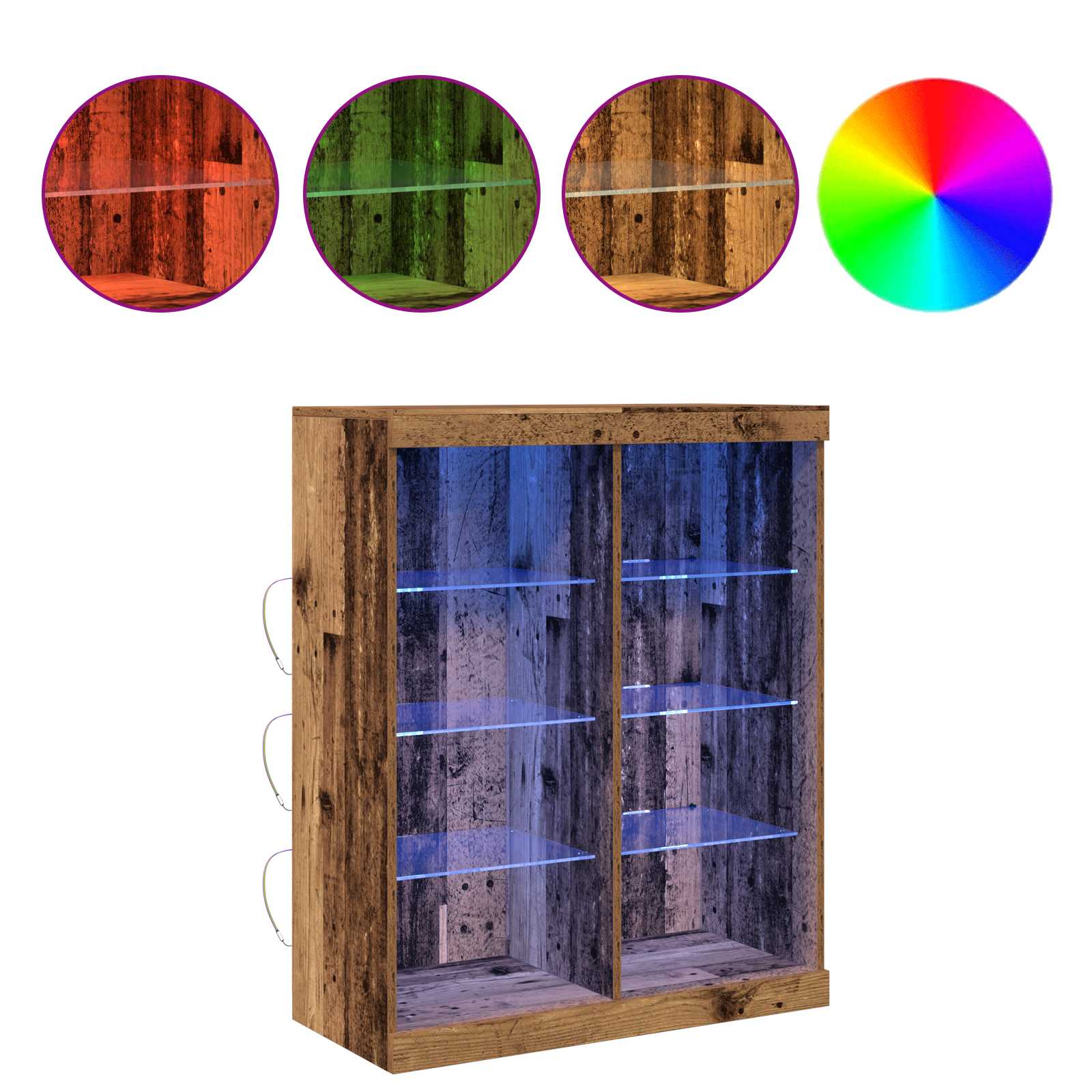 LED Kummuti Vana puit 41 x 37 x 100 cm Tehispuit 2 Kõik vajalik sinu aeda ja koju! LED Kummuti Vana puit 41 x 37 x 100 cm Tehispuit - Image 2