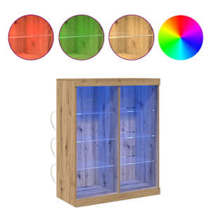 LED komoda Dub artisan 81 x 37 x 100 cm Kompozitní dřevo - obrázek 4
