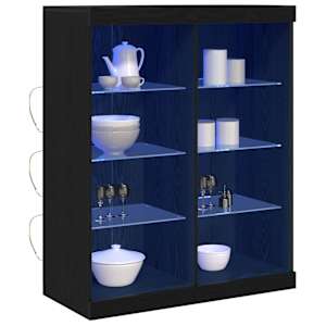 LED komoda Černý dub 81 x 37 x 100 cm Kompozitní dřevo - obrázek 3