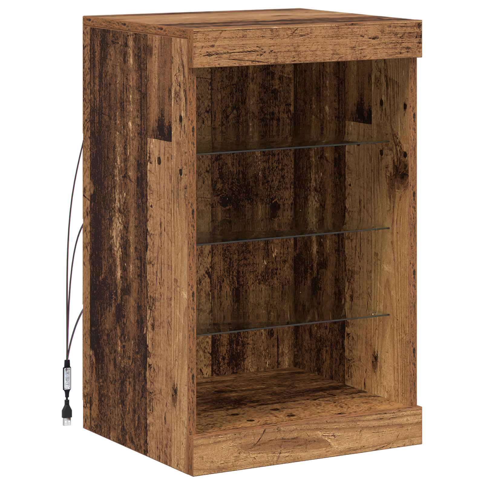 Thumbnail - vidaXL LED-Sideboard Altholz 41 x 37 x 67 cm Holzwerkstoff