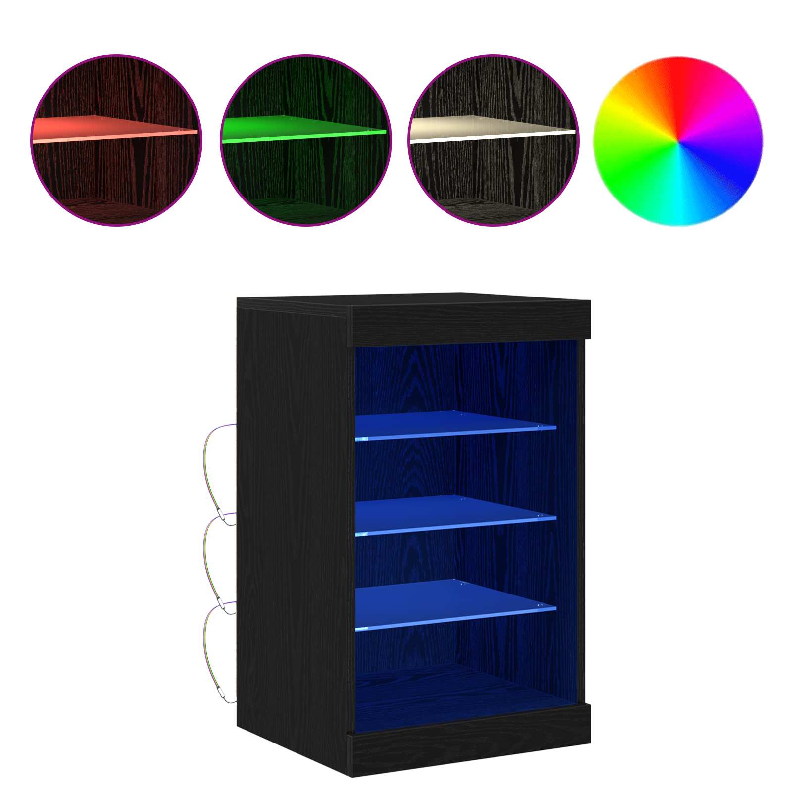 Dressoir met LED-verlichting 41x37x67 cm bruin eikenkleur - Afbeelding 2