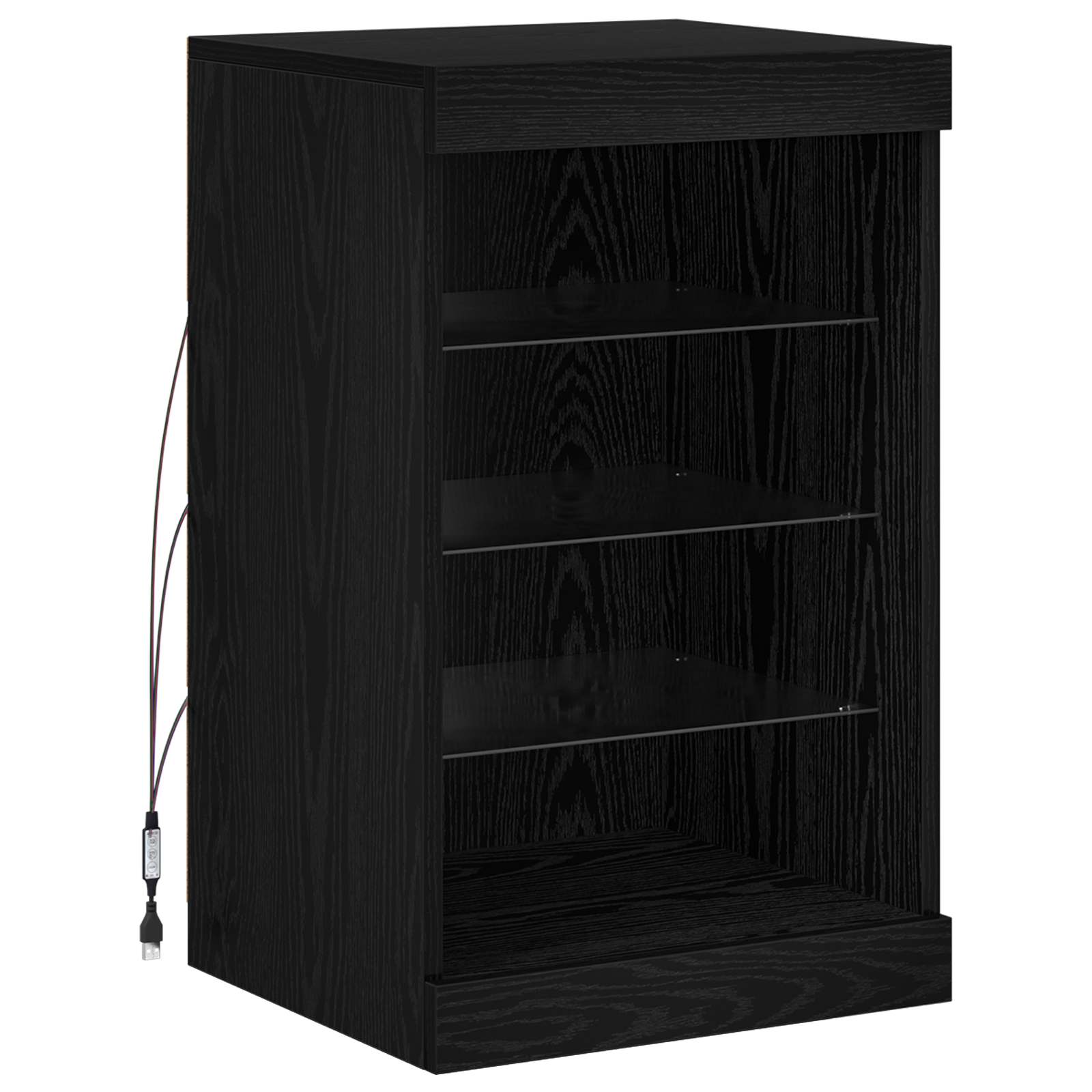 Thumbnail - vidaXL LED-Sideboard Schwarz Eichen-Optik 41 x 37 x 67 cm