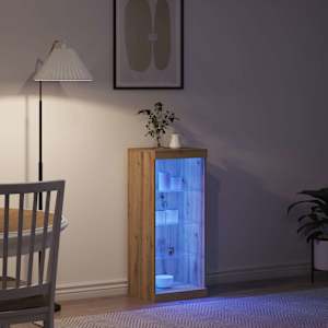 LED komoda Artisanový dub 41 x 37 x 100 cm kompozitní dřevo - obrázek 5
