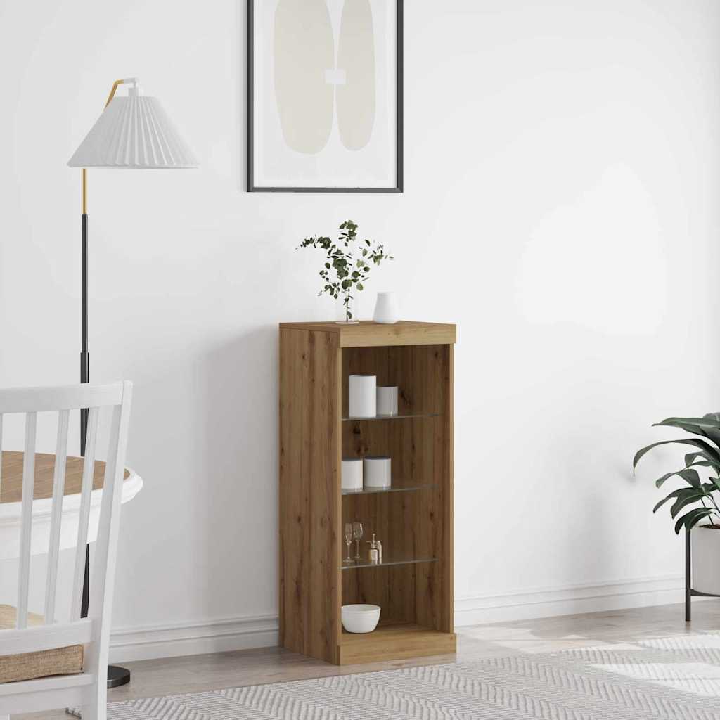 Komoda s LED osvetlením, umelý dub, 41x37x100 cm 863055