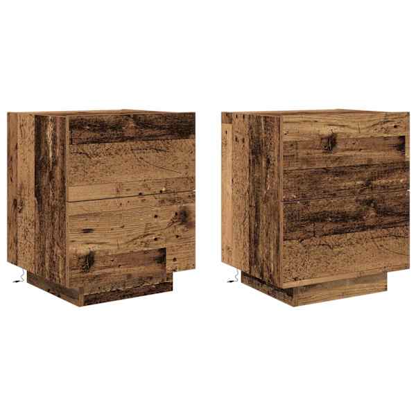 vidaXL &Ouml;&ouml;lambi kapp 2 tk Vana puit 45 x 40 x 55 cm Tehispuit