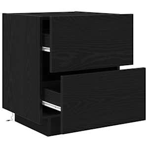 Noční skříňka 2 pcs Černý dub 45 x 40 x 55 cm kompozitní dřevo - obrázek 6