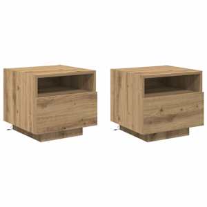 Noční skříňka se zásuvkou 2 pcs Artisanový dub 40 x 39 x 37 cm - obrázek 2