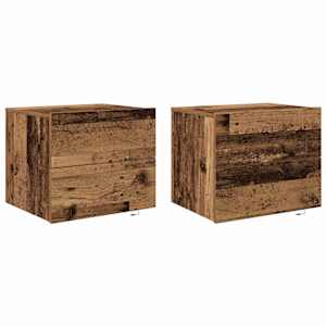 Noční skříňka se zásuvkou 2 pcs Staré dřevo 50 x 39 x 41 cm - obrázek 2