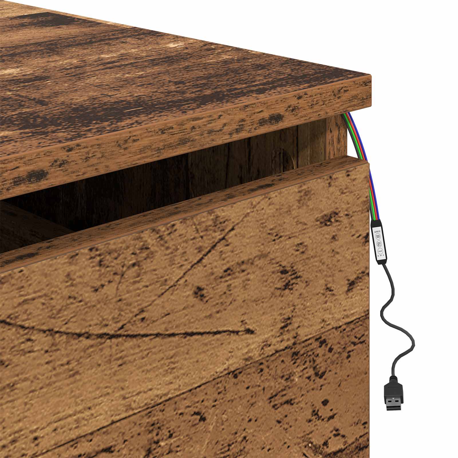 Stenska nočna omarica s predalom 2 pcs Star les Konstruiran les - slika 12