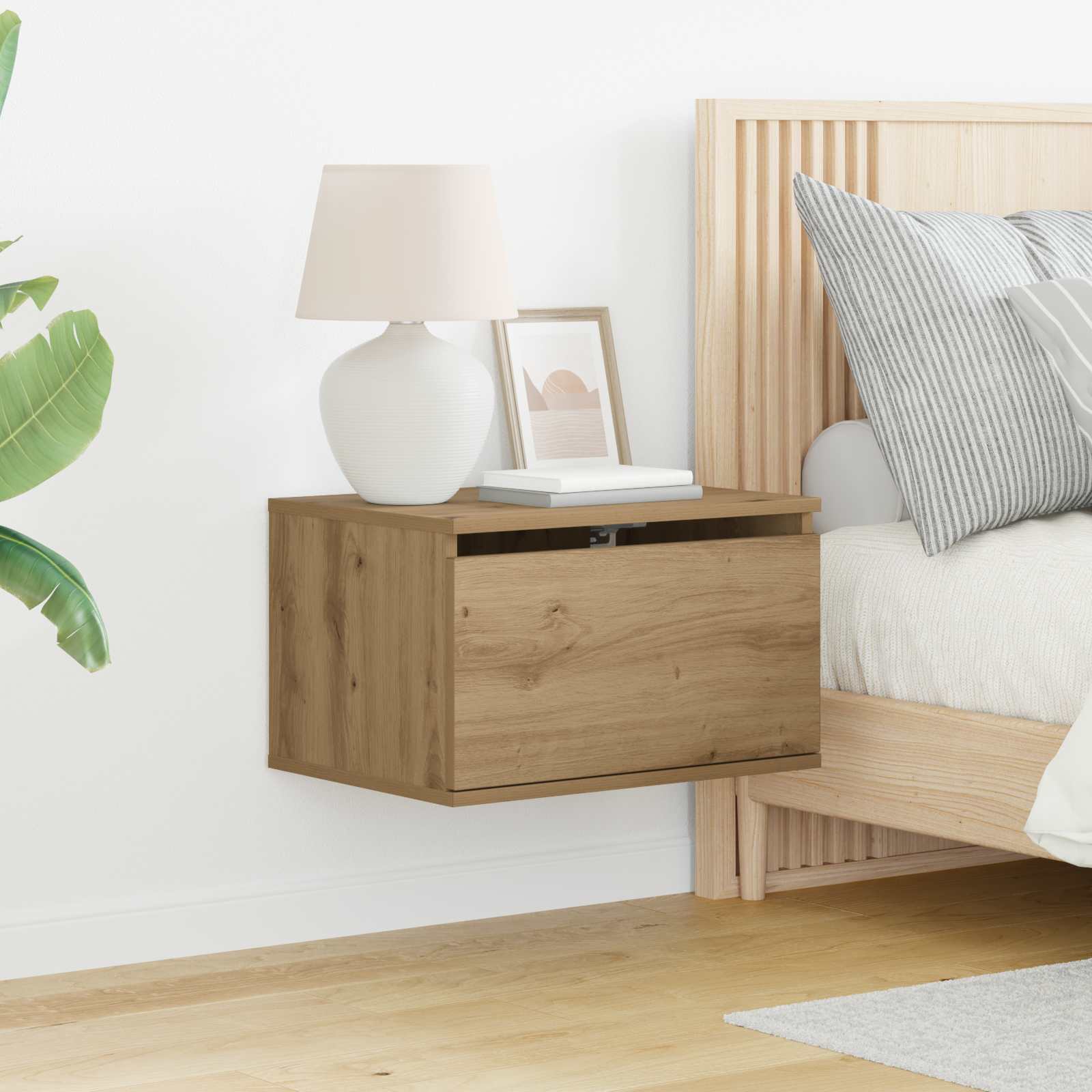 Стенен шкаф за нощно шкафче Дъб 50 x 36 x 30 см Инженерно дърво