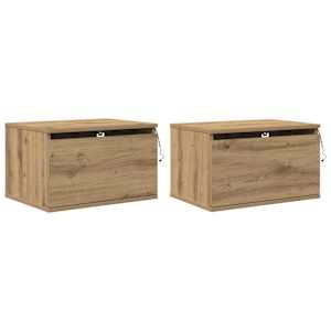 Nástěnná noční skříňka 2 pcs Artisanový dub 50 x 36 x 30 cm - obrázek 2