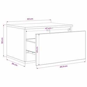 Nástěnná noční skříňka 2 pcs Artisanový dub 50 x 36 x 30 cm - obrázek 15