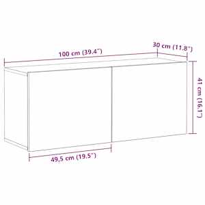 Sestava TV skříněk 100 x 30 x 41 cm Černý dub kompozitní dřevo - obrázek 12
