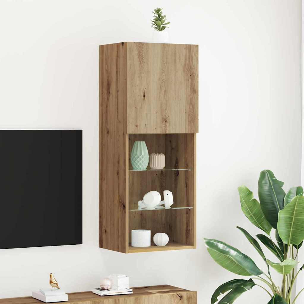 TV skrinka s LED osvetlením, Artisan Oak 40,5x30x102 cm 863088