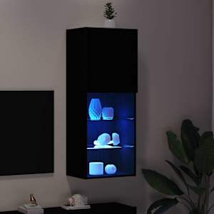 Sestava TV skříněk s LED Nástěnný Černý dub 40,5 x 30 x 102 cm - obrázek 5