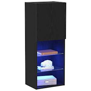 Sestava TV skříněk s LED Nástěnný Černý dub 40,5 x 30 x 102 cm - obrázek 3