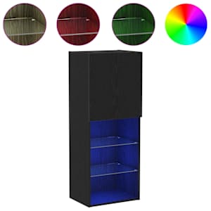 Sestava TV skříněk s LED Nástěnný Černý dub 40,5 x 30 x 102 cm - obrázek 4