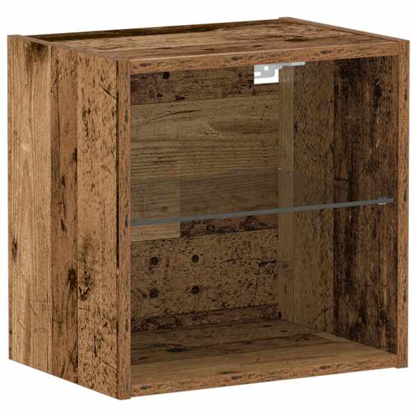 vidaXL LED-valgustusega rippriiul Pruun 40 x 28,5 x 40 cm Tehispuit